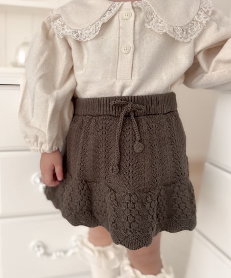 即納Girly knit flared skirt