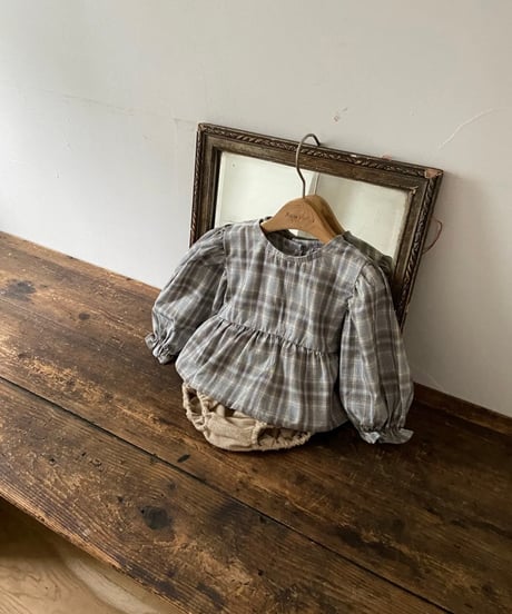 即納 Anne shirley Autumn Plaid Ribbon Blouse set