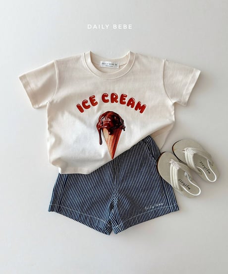 即納 daily bebe Ice cream short-sleeved tee
