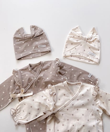 即納 newborn frill ribbon dot set up