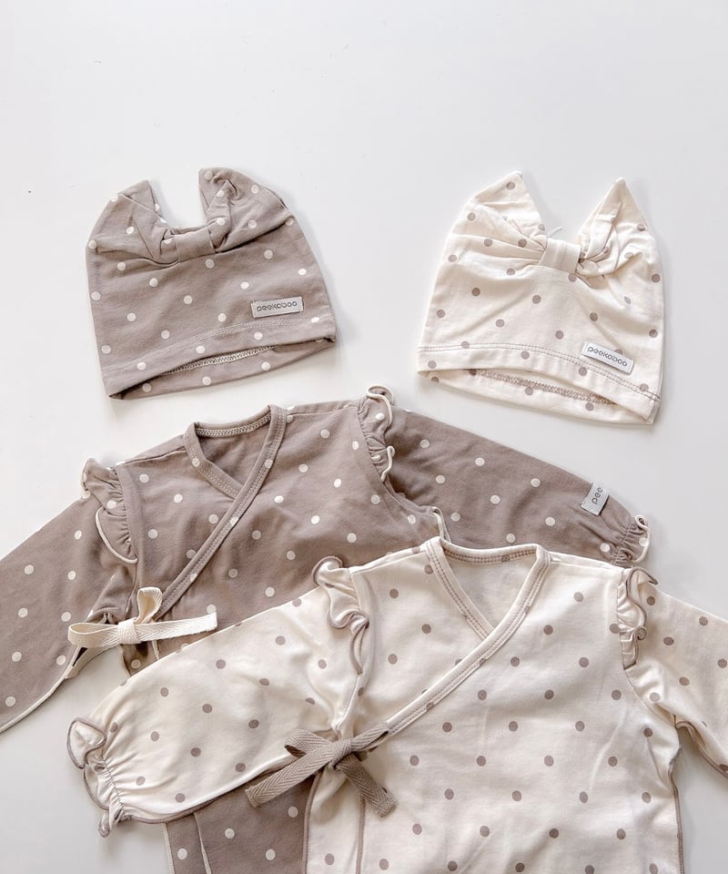 即納 newborn frill ribbon dot set up | alli.