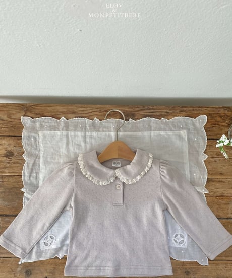 即納 mon petit bebe Emma collar tee