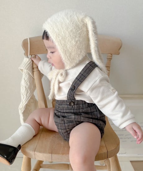 即納glen check salopette