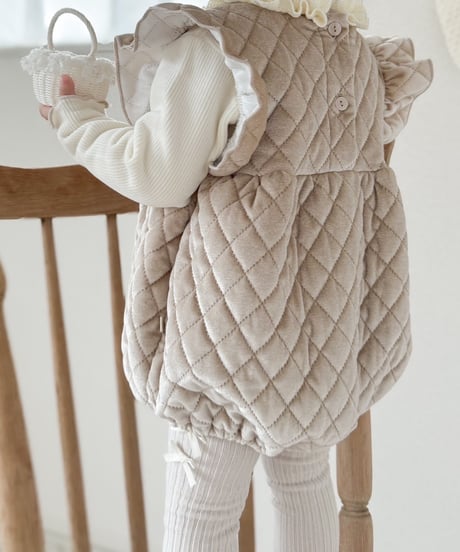即納velours quilting suit