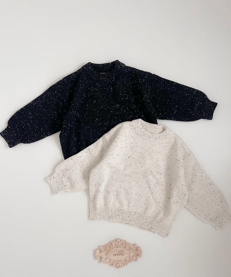 即納Nep collar knit pullover