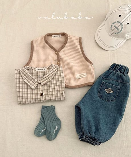 即納 Bani check kara shirt
