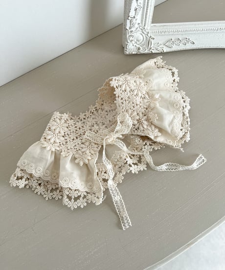 即納double lace flower  collar
