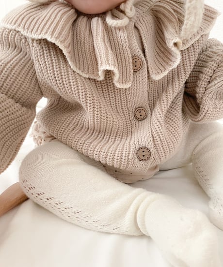 即納ruffle collar  knit cardigan