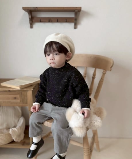即納Nep collar knit pullover