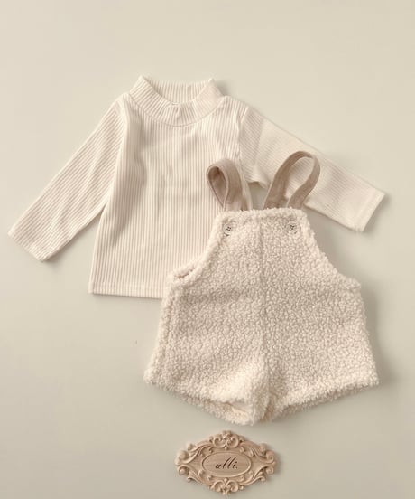 即納Teddybear salopette & lib tee Set