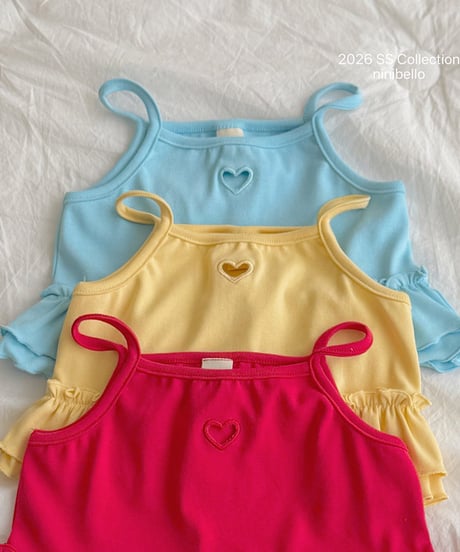 予約ninibello Join heart punching Sleeveless Top