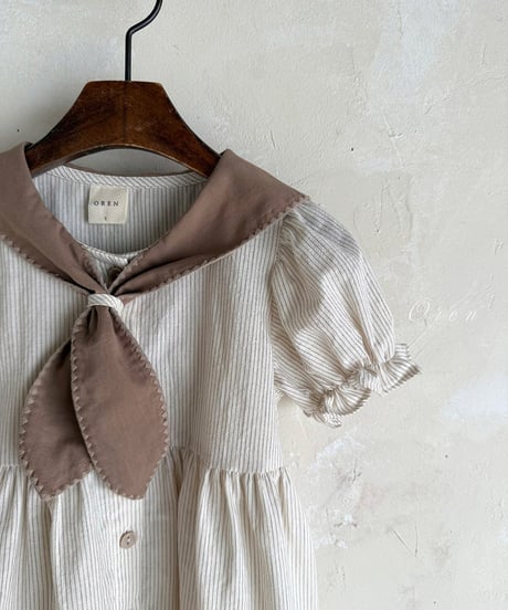 予約 OREN Pure Thai stripe dress