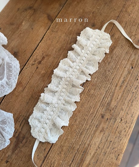 即納 marron Frill hair band