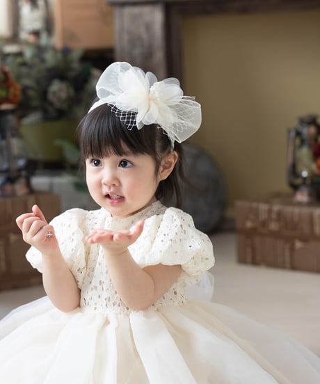 即納hibye  balloon sleeve flower flare dress
