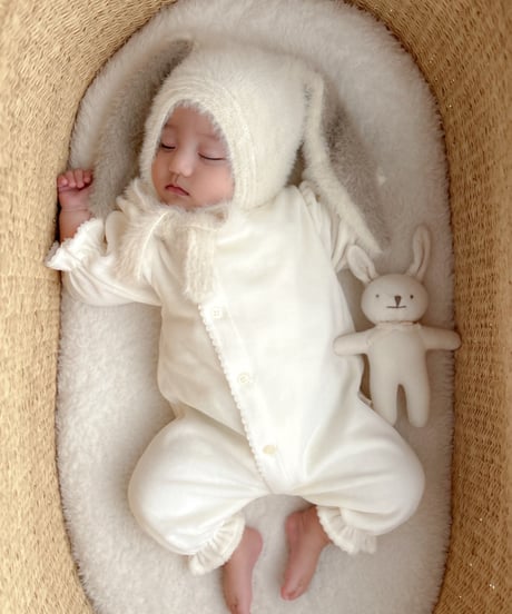 即納rabbit knit bonnet