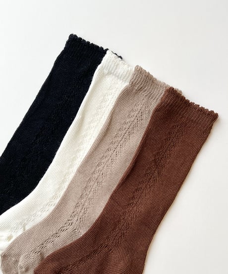 即納baby openwork knee high socks