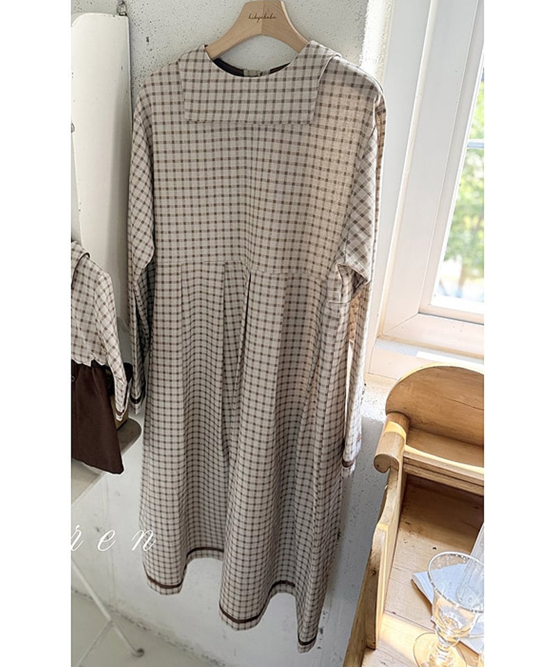 即納 OREN Brunette mini check dress | alli.