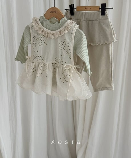 即納 aosta Lace Cotton Blouse