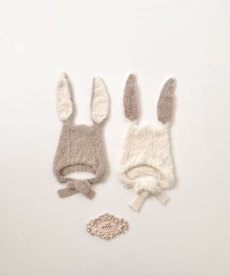 即納rabbit knit bonnet