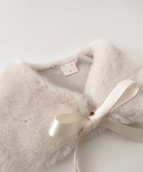 即納ribbon fur collar