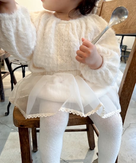 即納 mohair flower blouse