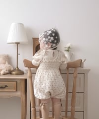 即納dot ribbon bustier rompers