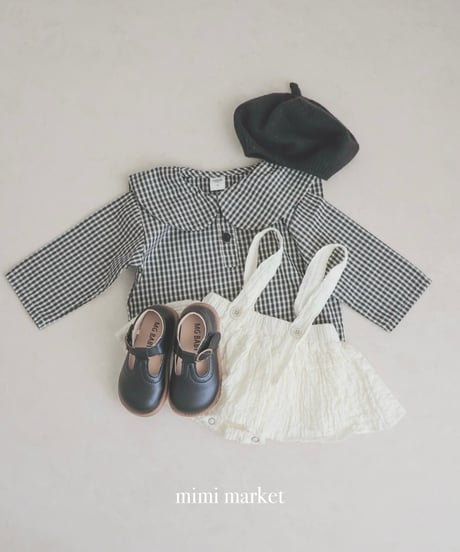 即納 mimi market Check sailor blouse