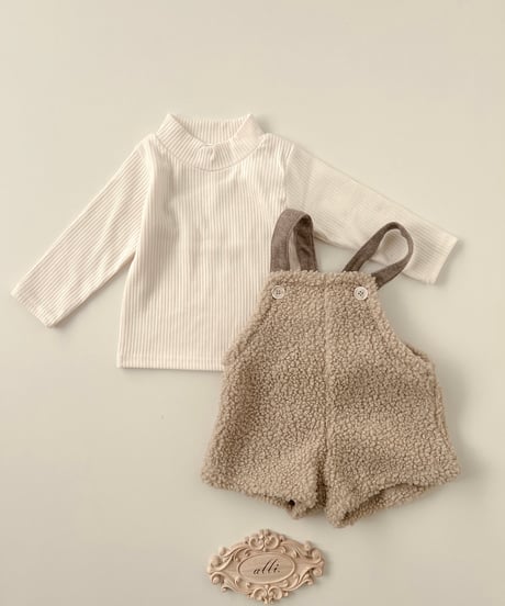 即納Teddybear salopette & lib tee Set