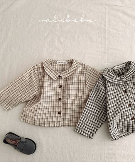 即納 Bani check kara shirt