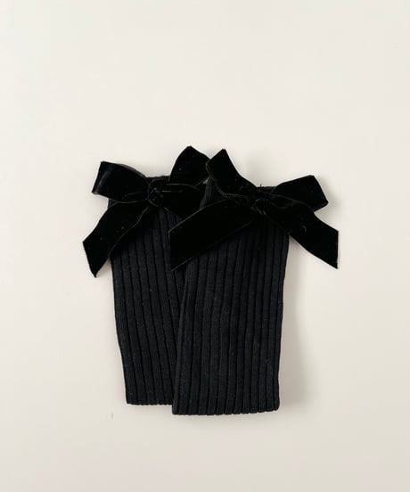即納 velours ribbon lib high socks