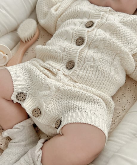 即納cable knit salopette