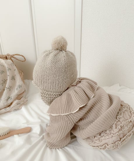 即納ruffle collar  knit cardigan