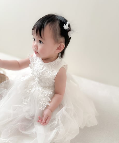 即納flower  motif tulle dress