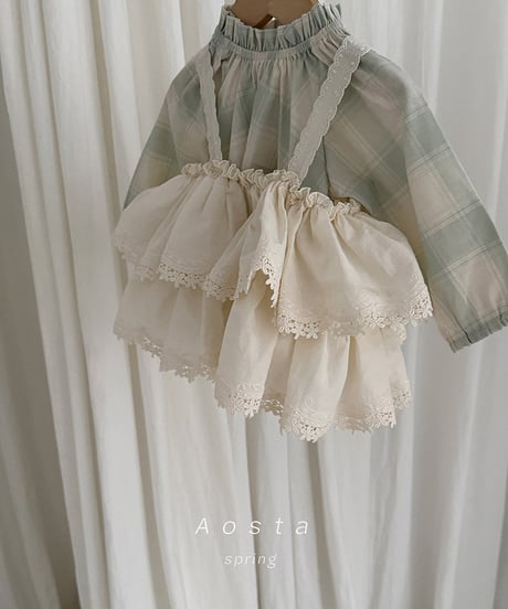 即納 aosta Lace Tiered Blouse