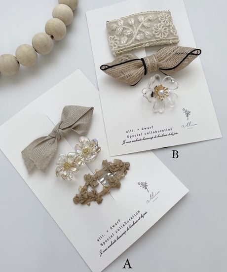 即納 clear flower pin set