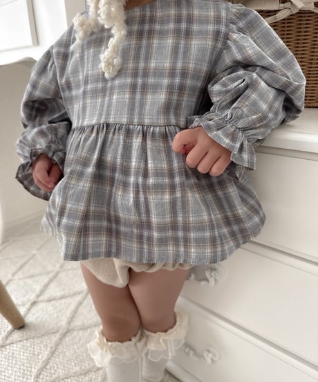 即納 Anne shirley Autumn Plaid Ribbon Blouse set