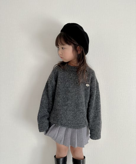 即納mohair crew neck knit