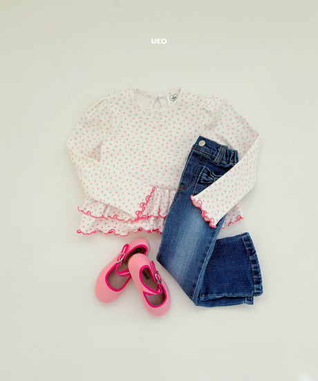 即納 UEO Bliss Ribbon Bootcut Pants