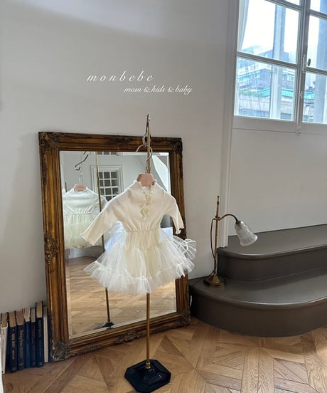 即納monbebe tulle ribbon rompers