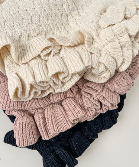 即納 knit frill pants