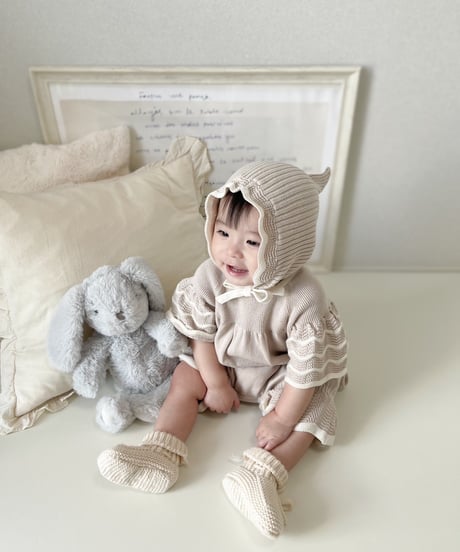 即納wave knit rompers
