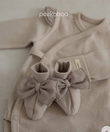 即納new born  ribbon shoes set