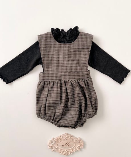 即納antique plaid salopette