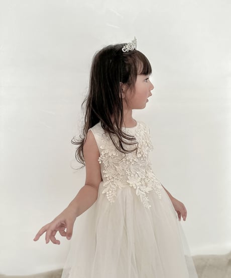 即納flower  motif tulle dress