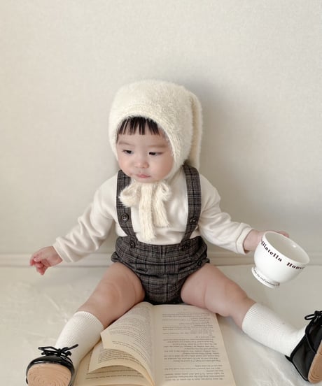 即納glen check salopette