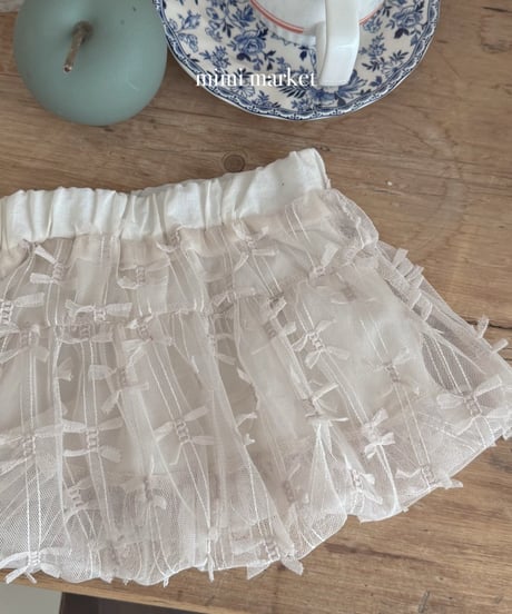 即納 mimi market Ribbon Mesh Balloon skirt