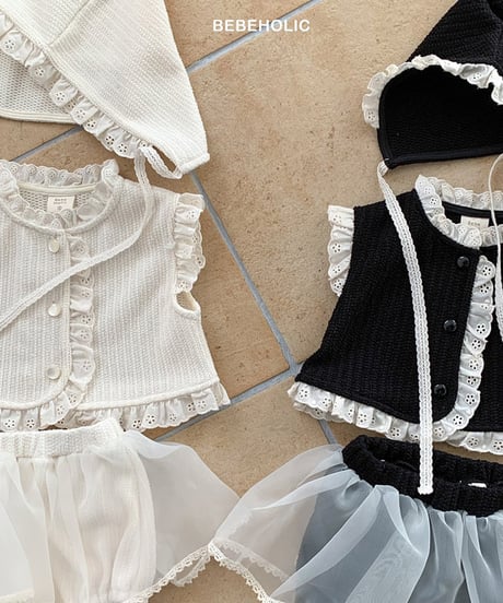 即納 Lace-frill vest