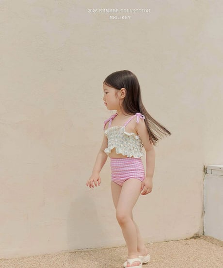 一部即納 melikey Lily check swim set