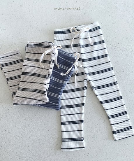 即納stripe lib leggings
