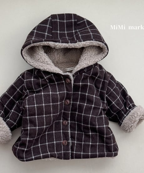 即納 mimi market Check Dumbled hoody